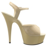 Beige 15 cm DELIGHT-609 talons hauts pleaser plateforme