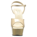 Beige 15 cm DELIGHT-609 talons hauts pleaser plateforme