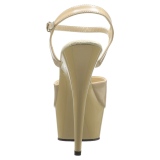 Beige 15 cm DELIGHT-609 talons hauts pleaser plateforme