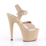 Beige 18 cm ADORE-708N Plateforme Chaussures Talon Haut