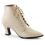 Beige 7 cm VICTORIAN-35 Bottines  Lacets Talons Hauts Femmes