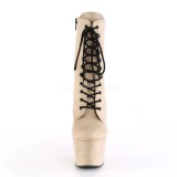 Beige Similicuir 18 cm ADORE-1020FS bottines femmes  lacets