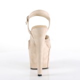 Beige Similicuir 18 cm ADORE-709FS sandales  talons aiguilles