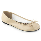 Beige Similicuir ANNA-01 grande taille chaussures ballerines