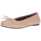 Beige Similicuir ANNA-01 grande taille chaussures ballerines