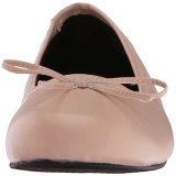 Beige Similicuir ANNA-01 grande taille chaussures ballerines