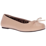 Beige Similicuir ANNA-01 grande taille chaussures ballerines