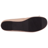Beige Similicuir ANNA-01 grande taille chaussures ballerines