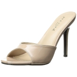 Beige Verni 10 cm CLASSIQUE-01 grande taille mules femmes