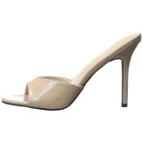 Beige Verni 10 cm CLASSIQUE-01 grande taille mules femmes