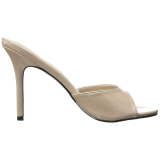 Beige Verni 10 cm CLASSIQUE-01 grande taille mules femmes