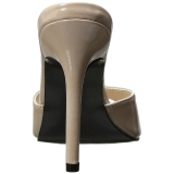 Beige Verni 10 cm CLASSIQUE-01 grande taille mules femmes