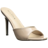 Beige Verni 10 cm CLASSIQUE-01 grande taille mules femmes