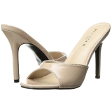 Beige Verni 10 cm CLASSIQUE-01 grande taille mules femmes