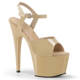 Beige Verni 18 cm ADORE-709 Talons Hauts Plateforme