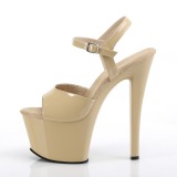 Beige Verni 18 cm Pleaser SKY-309 Talons Hauts Plateforme