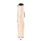 Beige faux suede 20 cm FLAMINGO-1020FS bottines de pole dance