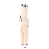 Beige faux suede 20 cm FLAMINGO-1021FS bottines de pole dance