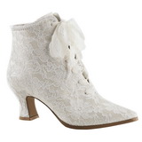 Blanc 12 cm VICTORIAN-30 Bottines  Lacets Talons Hauts Femmes