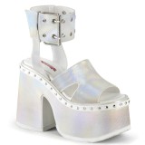 Blanc 13 cm Demonia CAMEL-102 sandales plateforme lolita