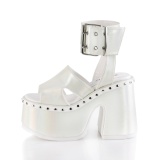 Blanc 13 cm Demonia CAMEL-102 sandales plateforme lolita