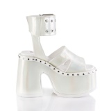 Blanc 13 cm Demonia CAMEL-102 sandales plateforme lolita