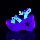 Blanc 13 cm Demonia DYNAMITE-02 sandales lolita talons compenses