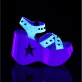 Blanc 13 cm Demonia DYNAMITE-02 sandales lolita talons compenses