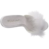 Blanc 13 cm POISE-501F plumes de marabout Mules Chaussures