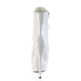 Blanc 15,5 cm BLONDIE-R-1020 bottines à plateforme lacets talon en verni