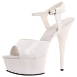 Blanc 15 cm DELIGHT-609 talons hauts pleaser plateforme