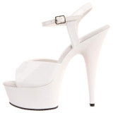 Blanc 15 cm DELIGHT-609 talons hauts pleaser plateforme