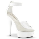 Blanc 15 cm DELIGHT-624 talon haut avec bande de cheville