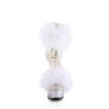 Blanc 15 cm DELIGHT-624F sandales  talons hauts et plumes pole dance