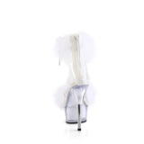 Blanc 15 cm DELIGHT-624F sandales  talons hauts et plumes pole dance