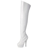 Blanc 15 cm KISS-3010 Cuissardes Bottes Plateforme