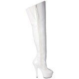 Blanc 15 cm KISS-3010 Cuissardes Bottes Plateforme