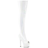 Blanc 18 cm ADORE-3011HWR Hologramme plateforme bottes cuissardes bout ouvert