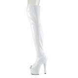 Blanc 18 cm ADORE-3011HWR Hologramme plateforme bottes cuissardes bout ouvert