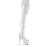 Blanc 18 cm ADORE-3011HWR Hologramme plateforme bottes cuissardes bout ouvert