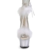 Blanc 18 cm ADORE-724F sandales  talons hauts et plumes pole dance