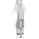 Blanc 18 cm ADORE-724F sandales  talons hauts et plumes pole dance