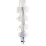 Blanc 18 cm ADORE-728F sandales  talons hauts et plumes pole dance