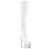 Blanc 18 cm BEJ-3011-7 Hologramme bottes overknee plateforme pole dance