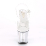 Blanc 18 cm FLASH-708SCH sandales poledance plateforme lumineuses LED