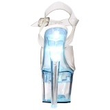 Blanc 18 cm FLASHDANCE-708 sandales LED ampoule pour stripteaseuse