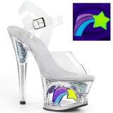 Blanc 18 cm MOON-708RSS Neon talons avec plateforme