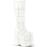 Blanc 18 cm STACK-301 bottes demonia - bottes de cyberpunk unisex