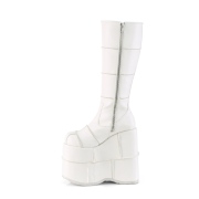 Blanc 18 cm STACK-301 bottes demonia - bottes de cyberpunk unisex
