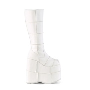 Blanc 18 cm STACK-301 bottes demonia - bottes de cyberpunk unisex